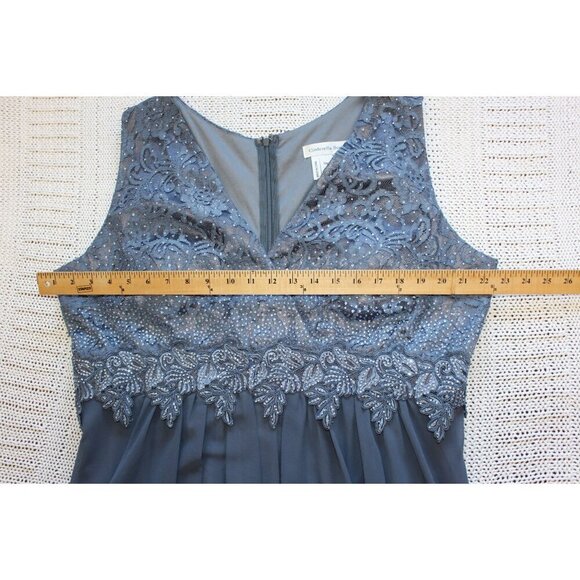 Cinderella Divine Chiffon Maxi Dress 22 Embellished Gown Smoky Blue sleeveless - Picture 2 of 10